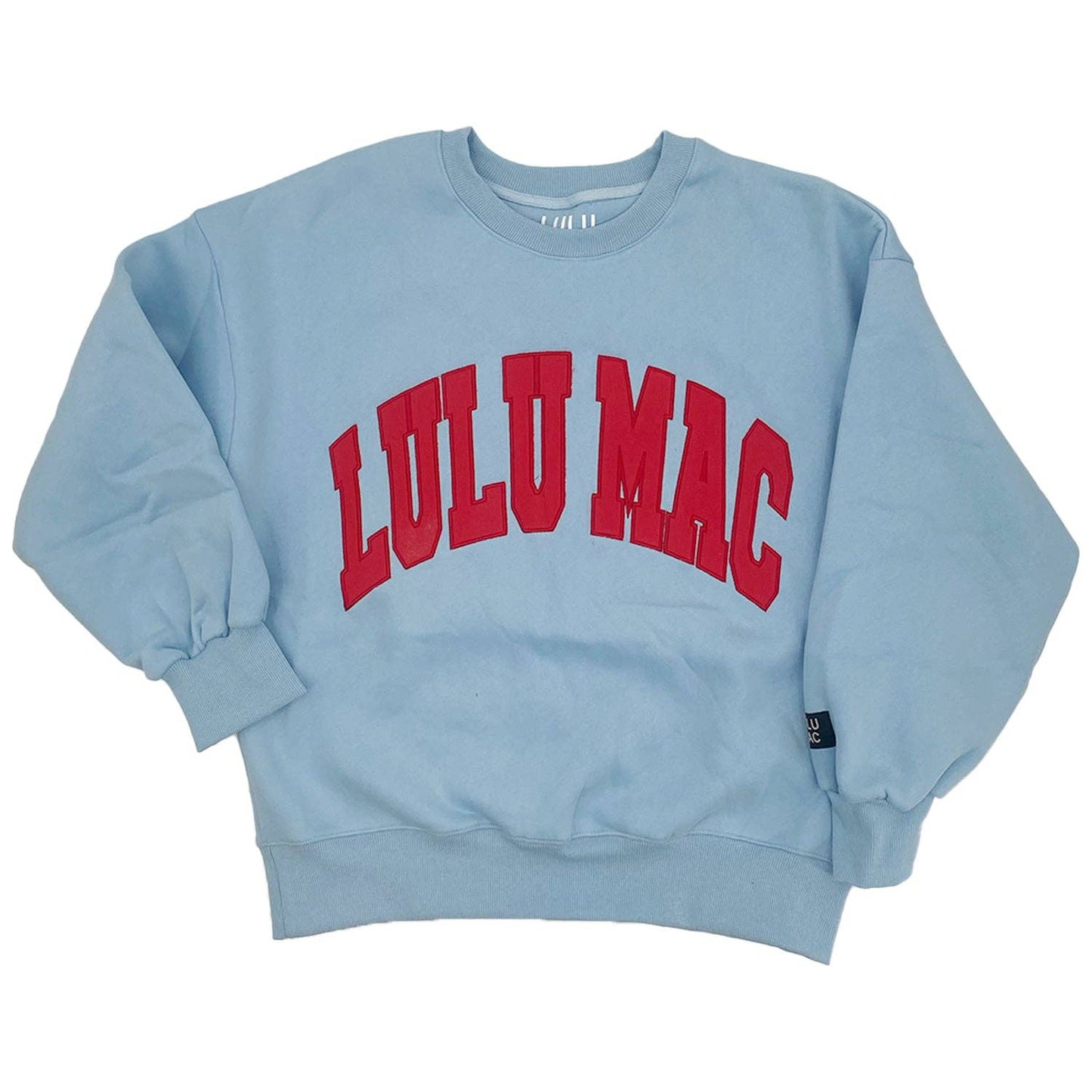 Lulu Mac light blue/red monogram