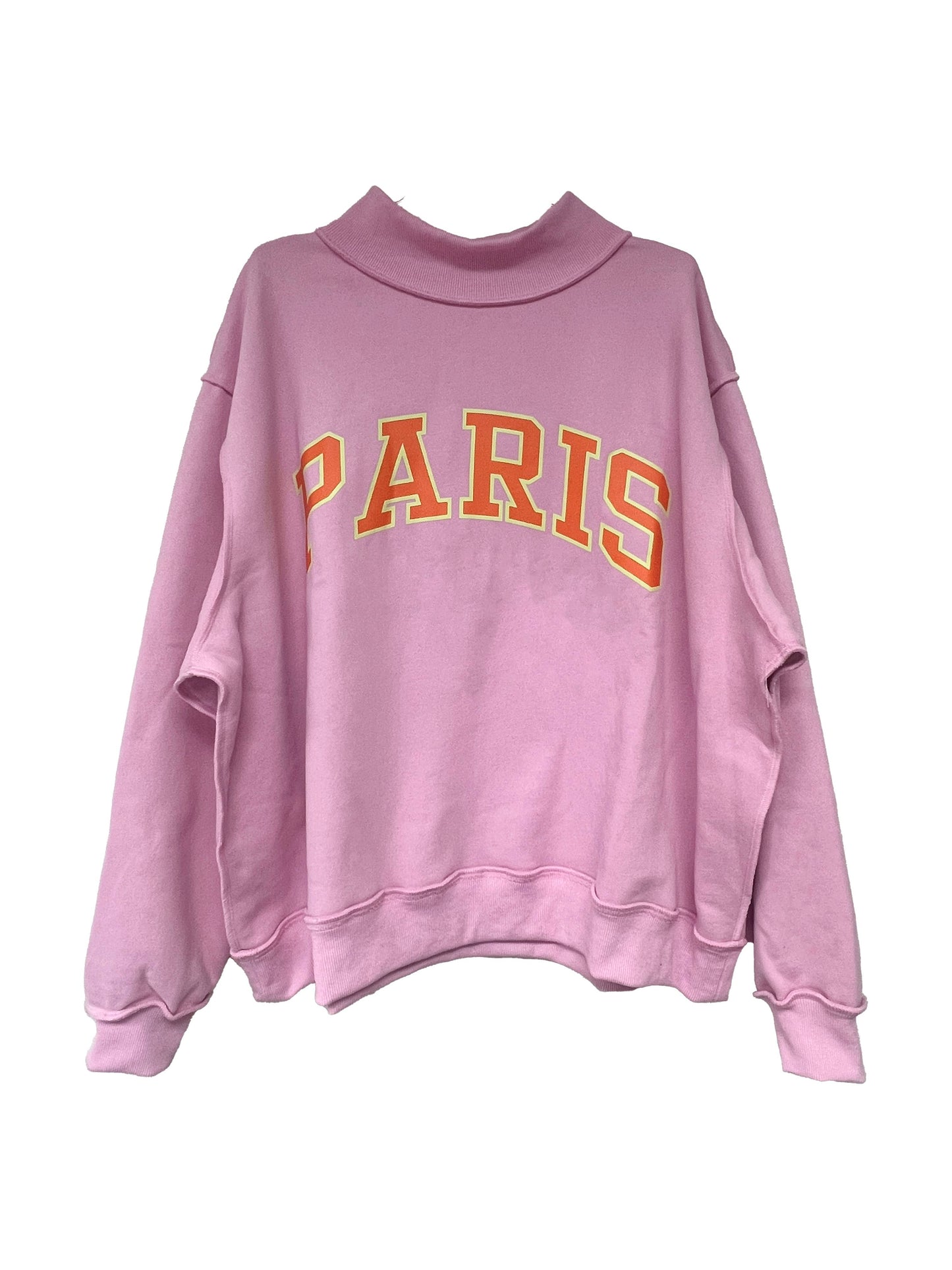 'PARIS&BONJOUR' Reversible Mockneck Sweatshirt