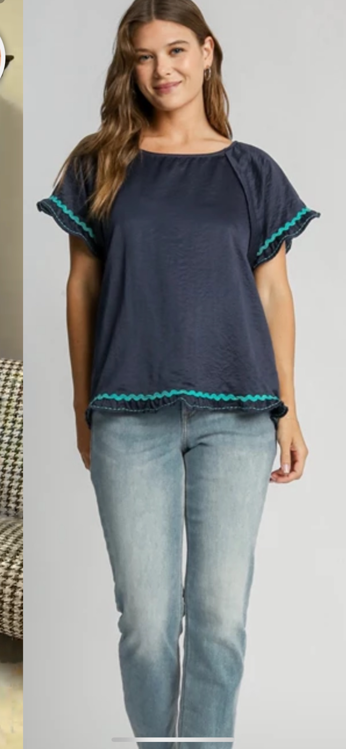 Bibi Navy Rick rack top