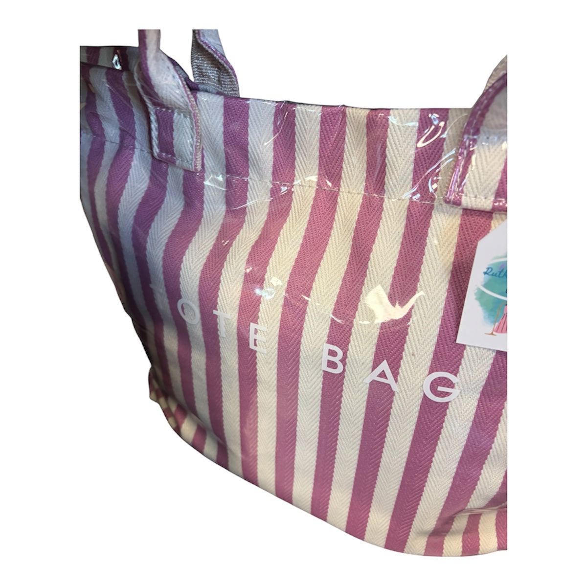 Mauve/pink wipeable tote bag