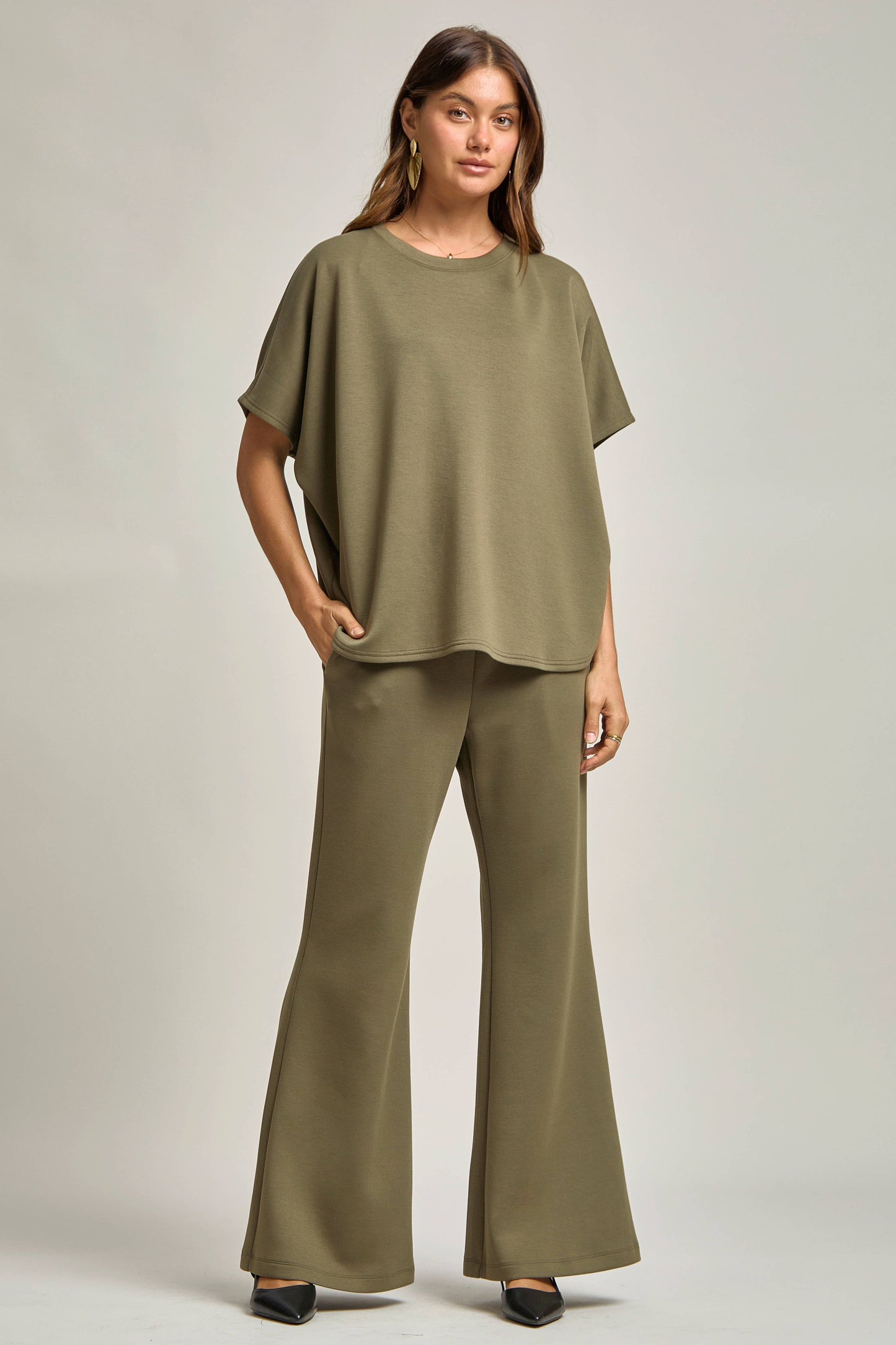 Dear Scarlett - Poncho Top + Bell Bottom Modal Set