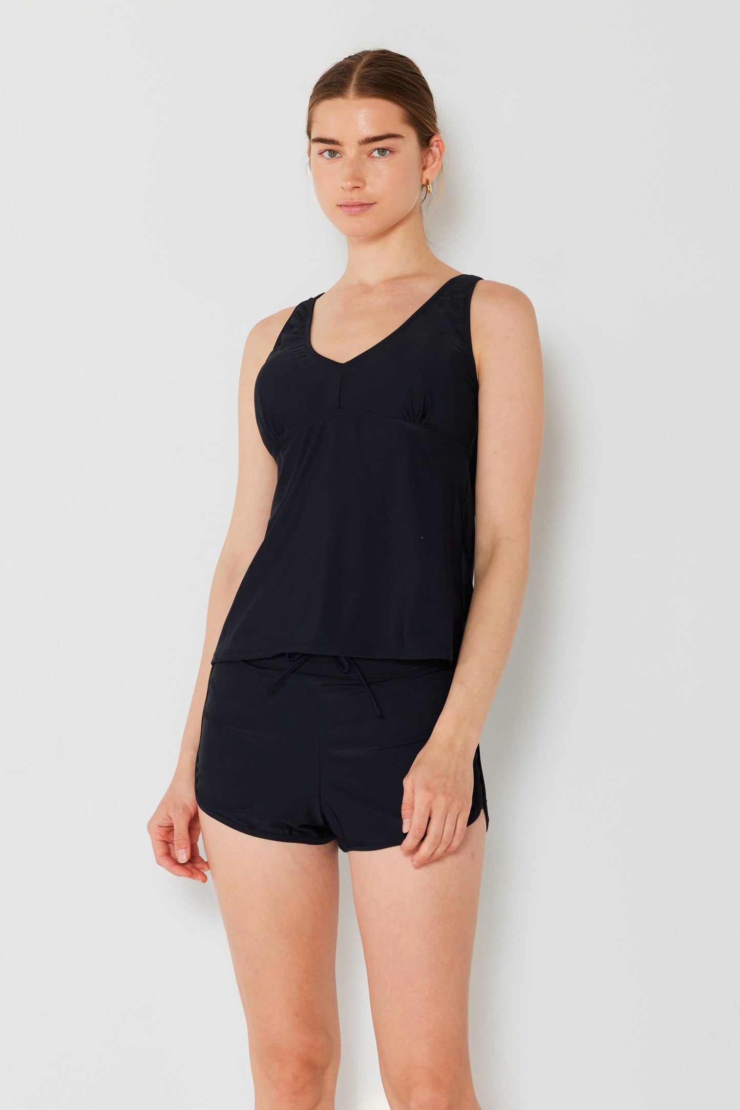Tankini two piece with back tieBlack