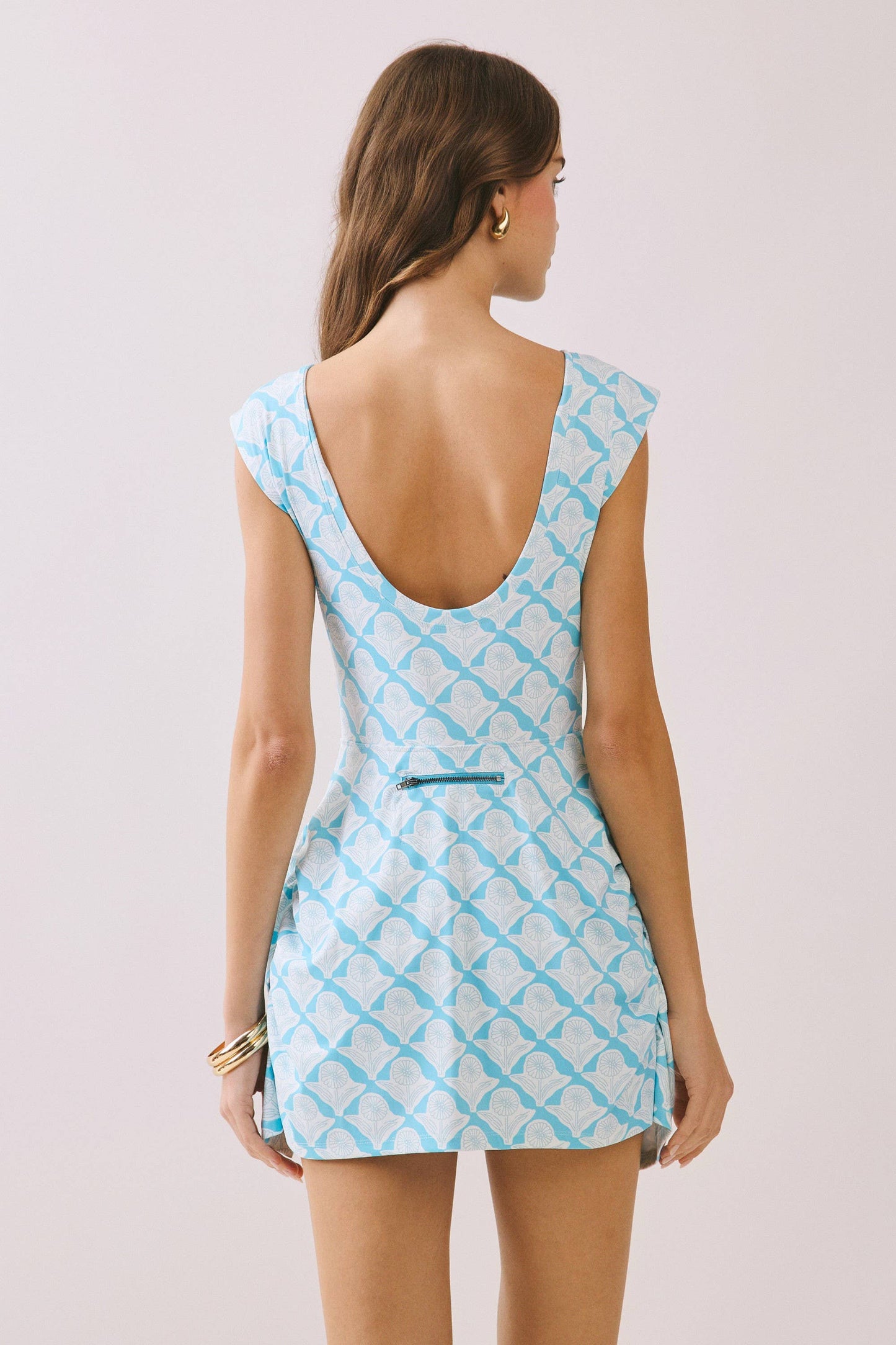 Print Front Side Tie Detail athletic romper