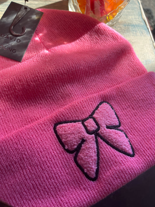 Pink bow cap