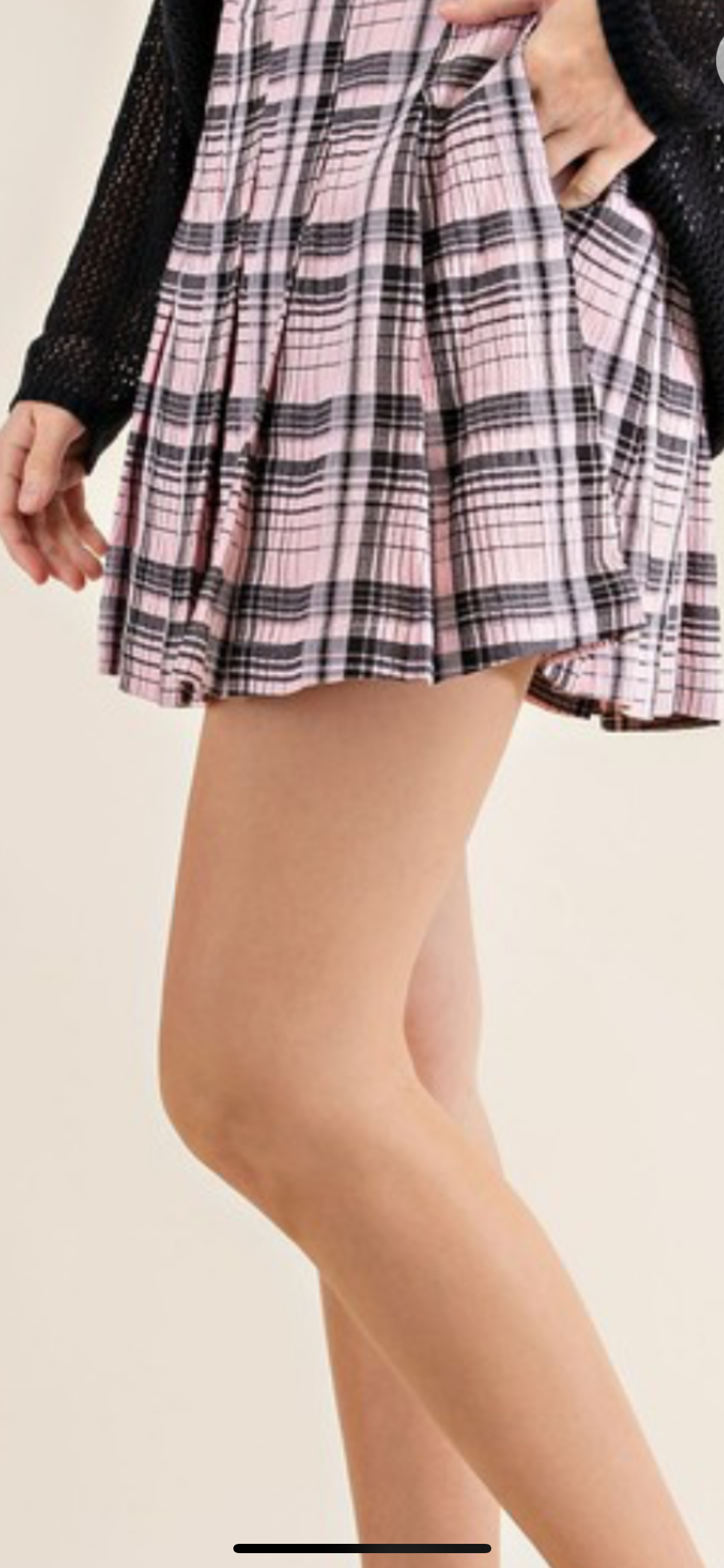 Pink /black plaid skirt