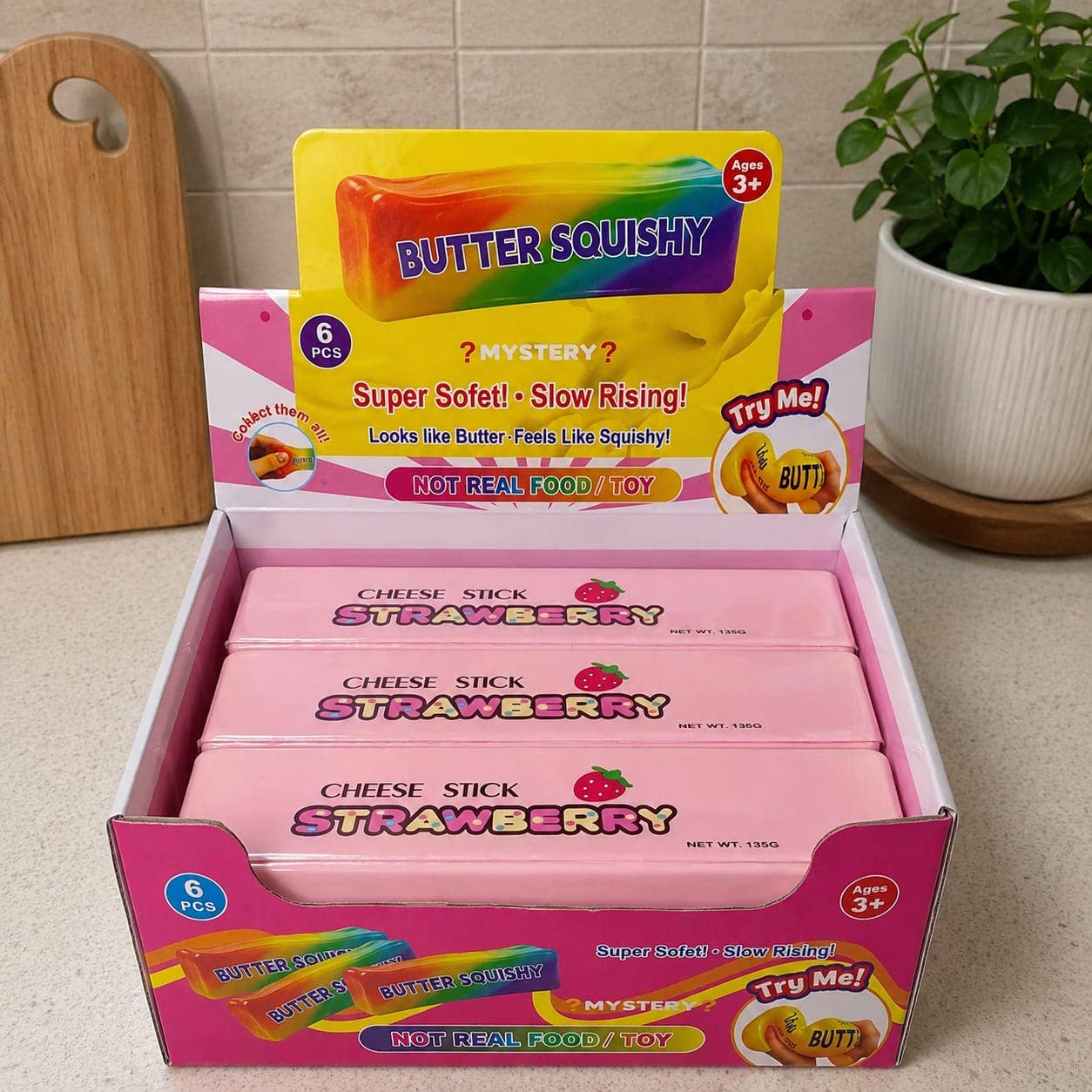 Jumbo Strawberry Butter Squishy Fidget Toy
