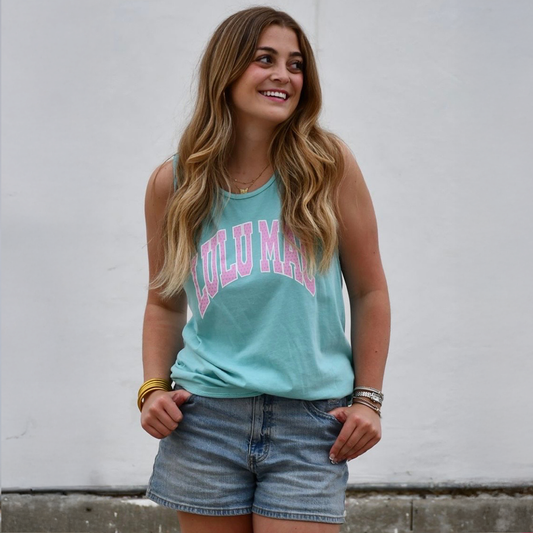Lulu macPolka Dot Adult Chalky Mint Comfort Colors Tank