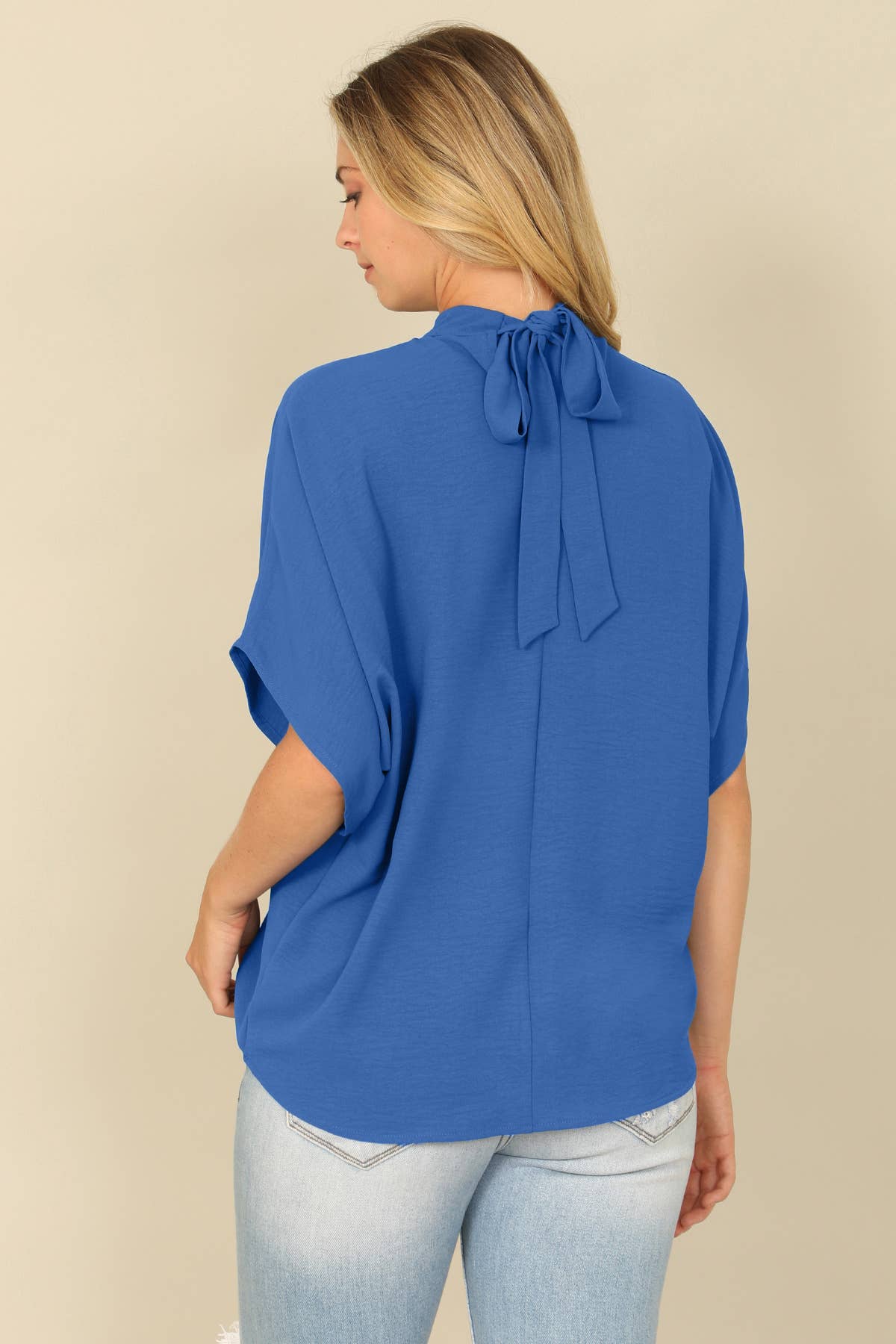 Air flow mock neck top