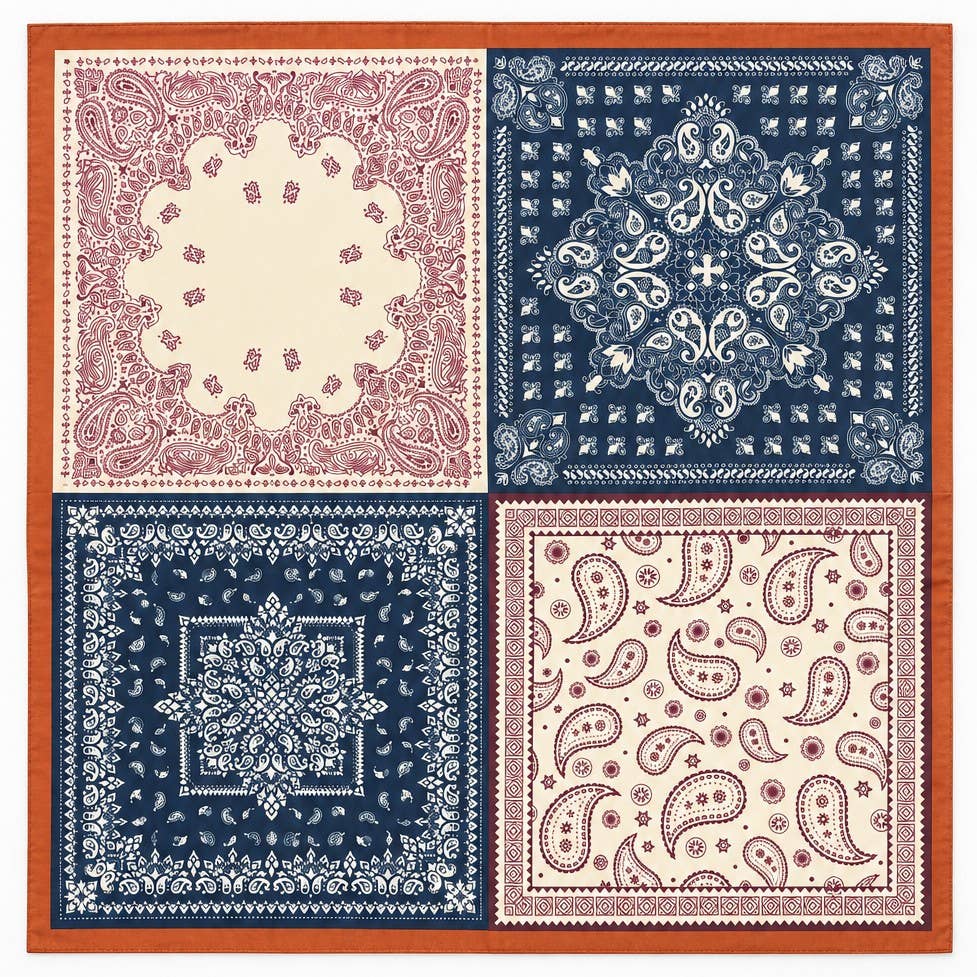 Patchwork Paisley Bandana Printed Square Scarf |