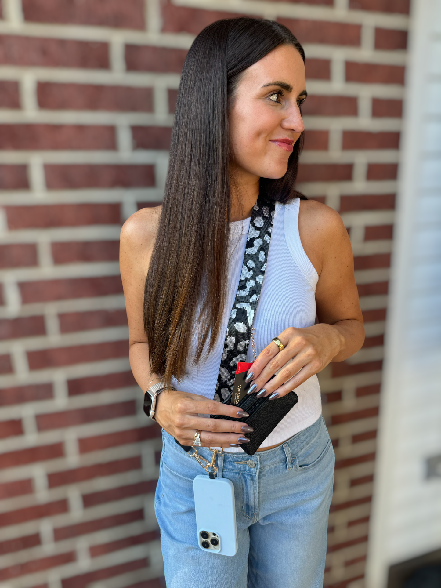 Cell Phone Crossbody Leopard Metallic