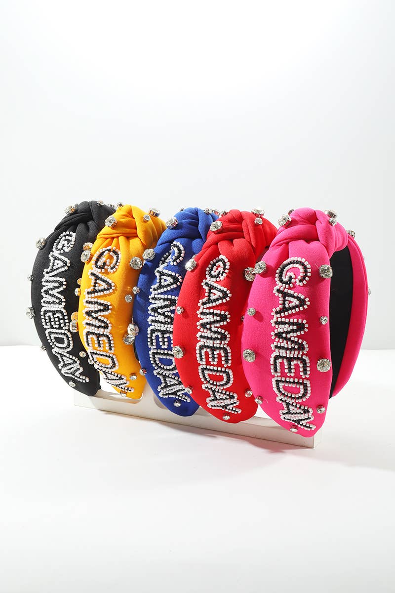 Game Day Team Spirit Rhinestone Headband: HOT PINK / 1 (ONE SIZE)
