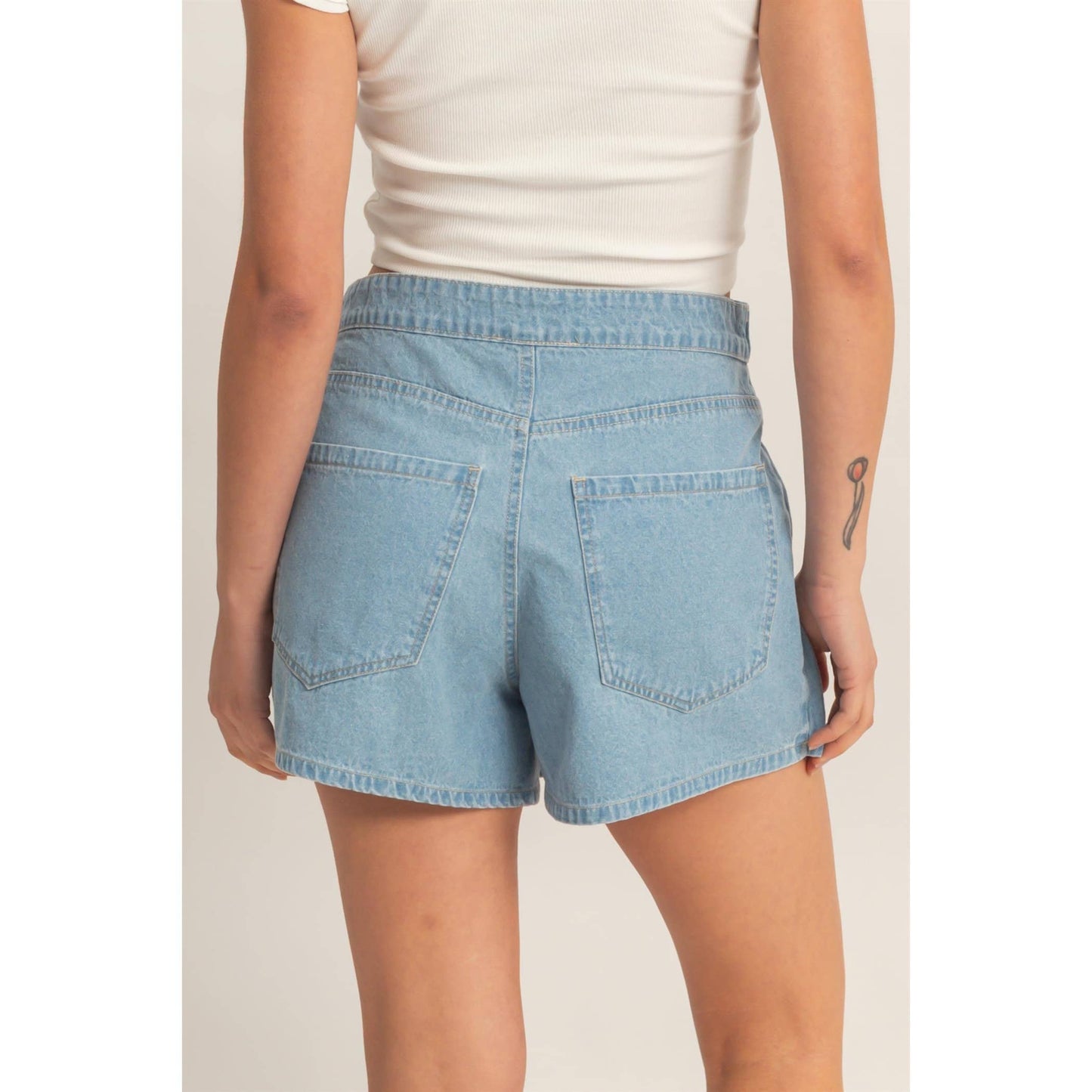 Wrap Front Denim Skort