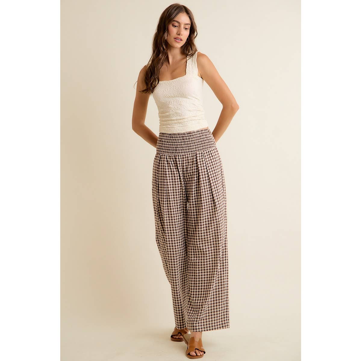 IGINGHAM SMOCKED WAIST WIDE L