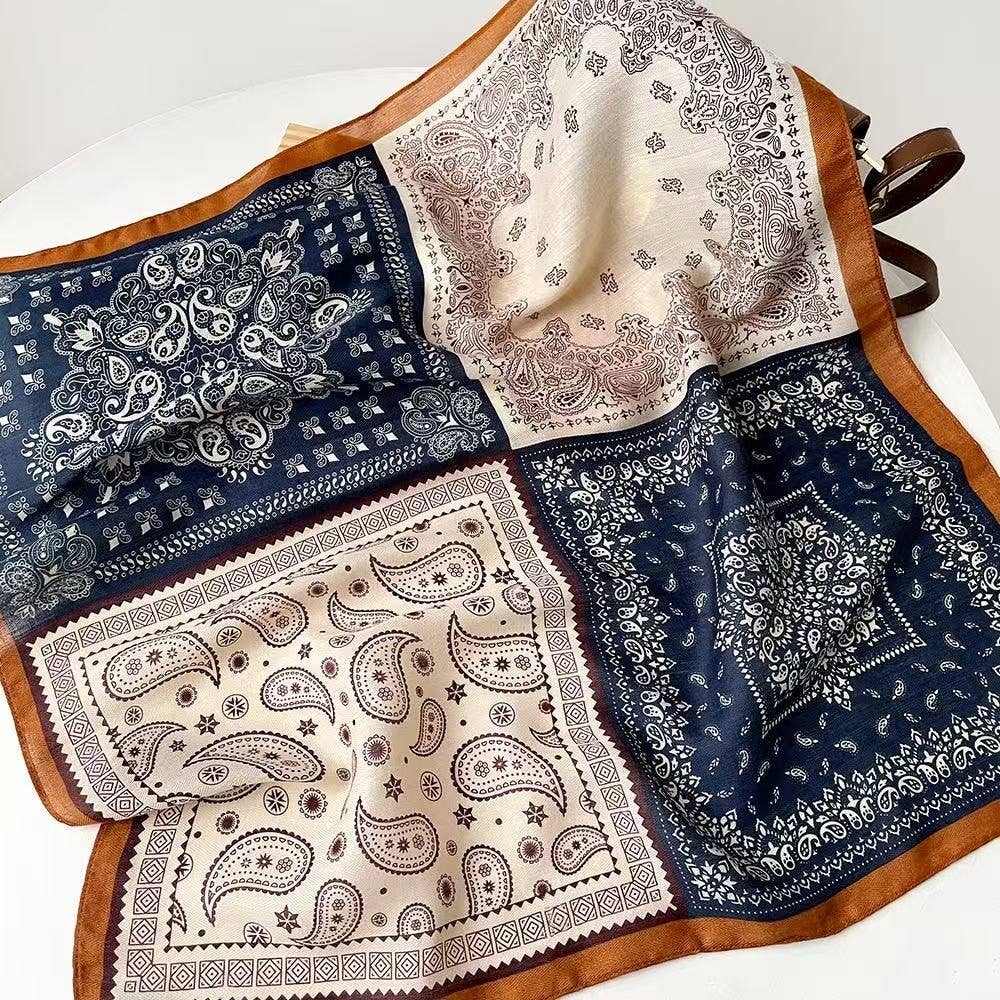 Patchwork Paisley Bandana Printed Square Scarf |