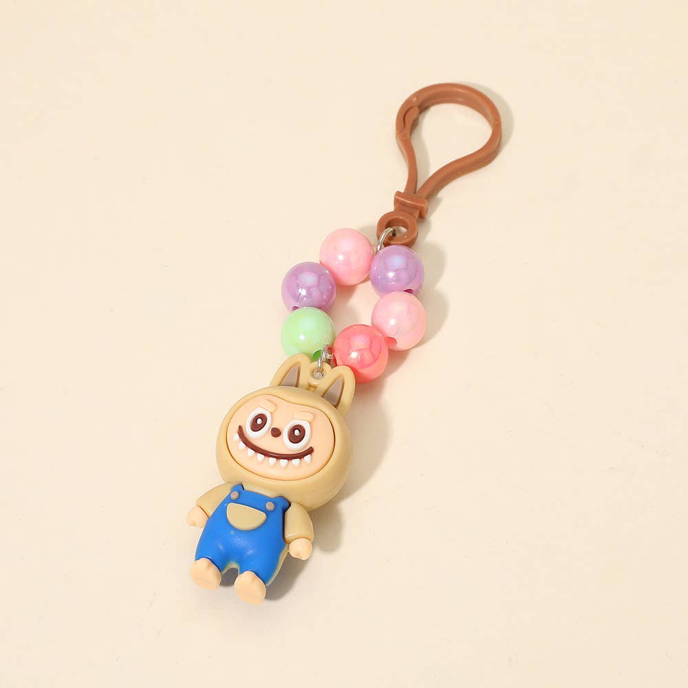 Monster Bunny Figure Beads Bag Charm Keychains