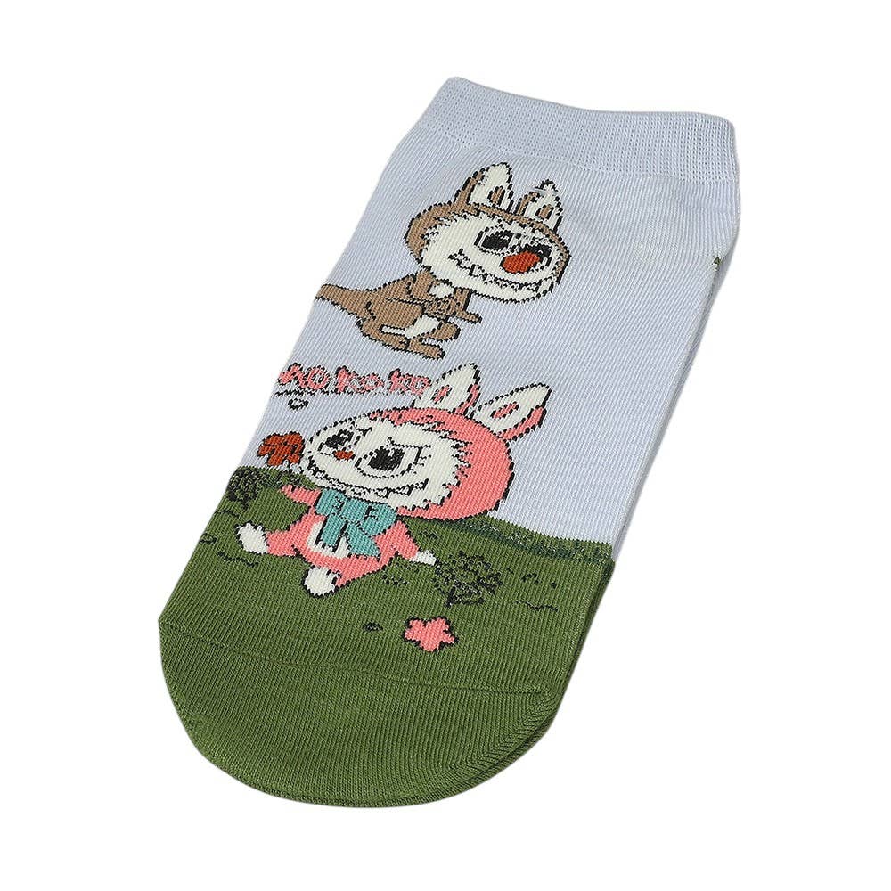Fun Monster Bunny Character Printed Ankle Socks