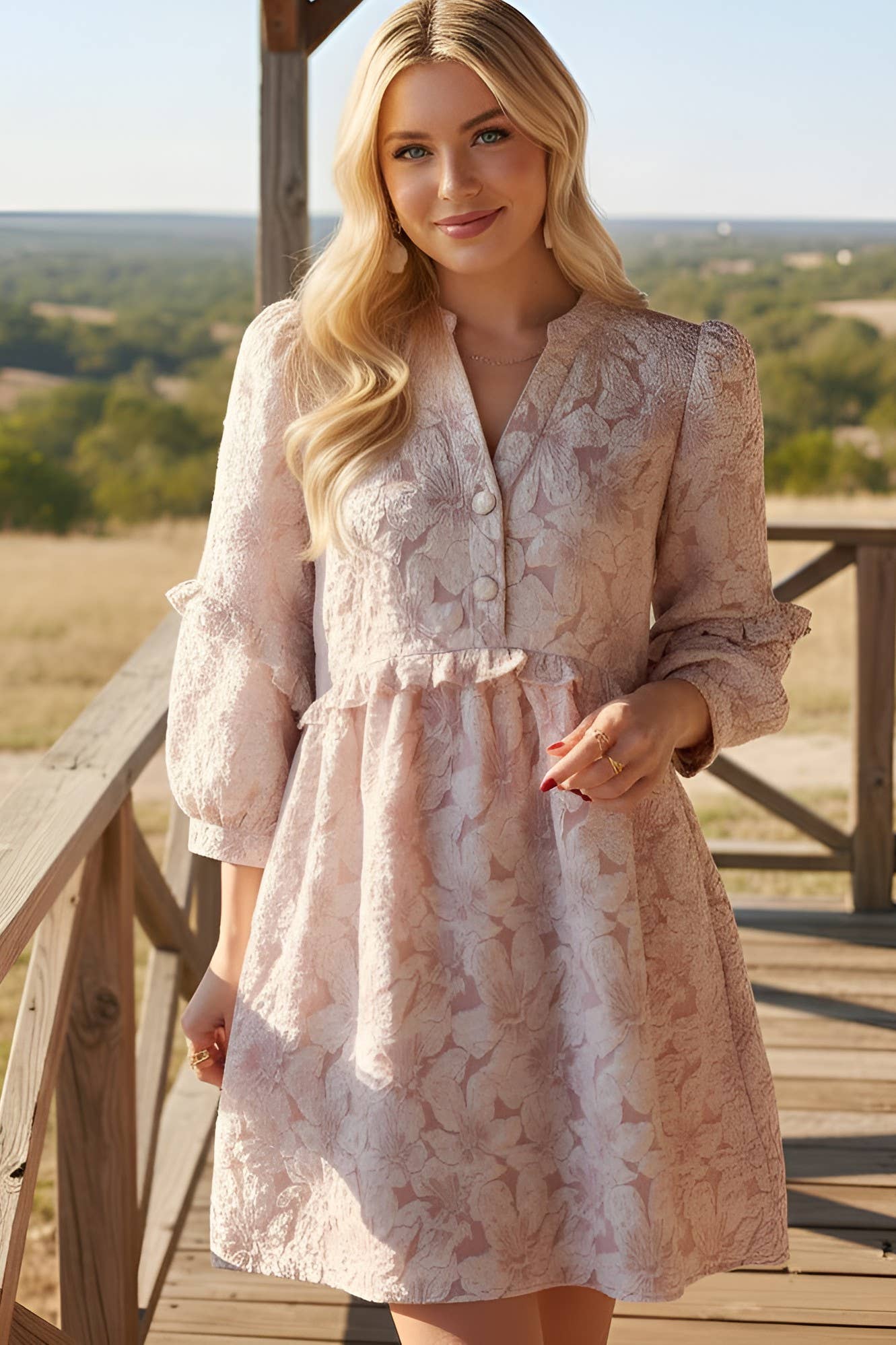 Floral Jacquard Dress