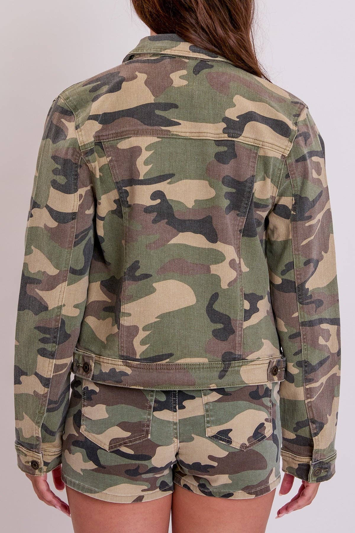 Women's camo Denim Mid Length Jacket