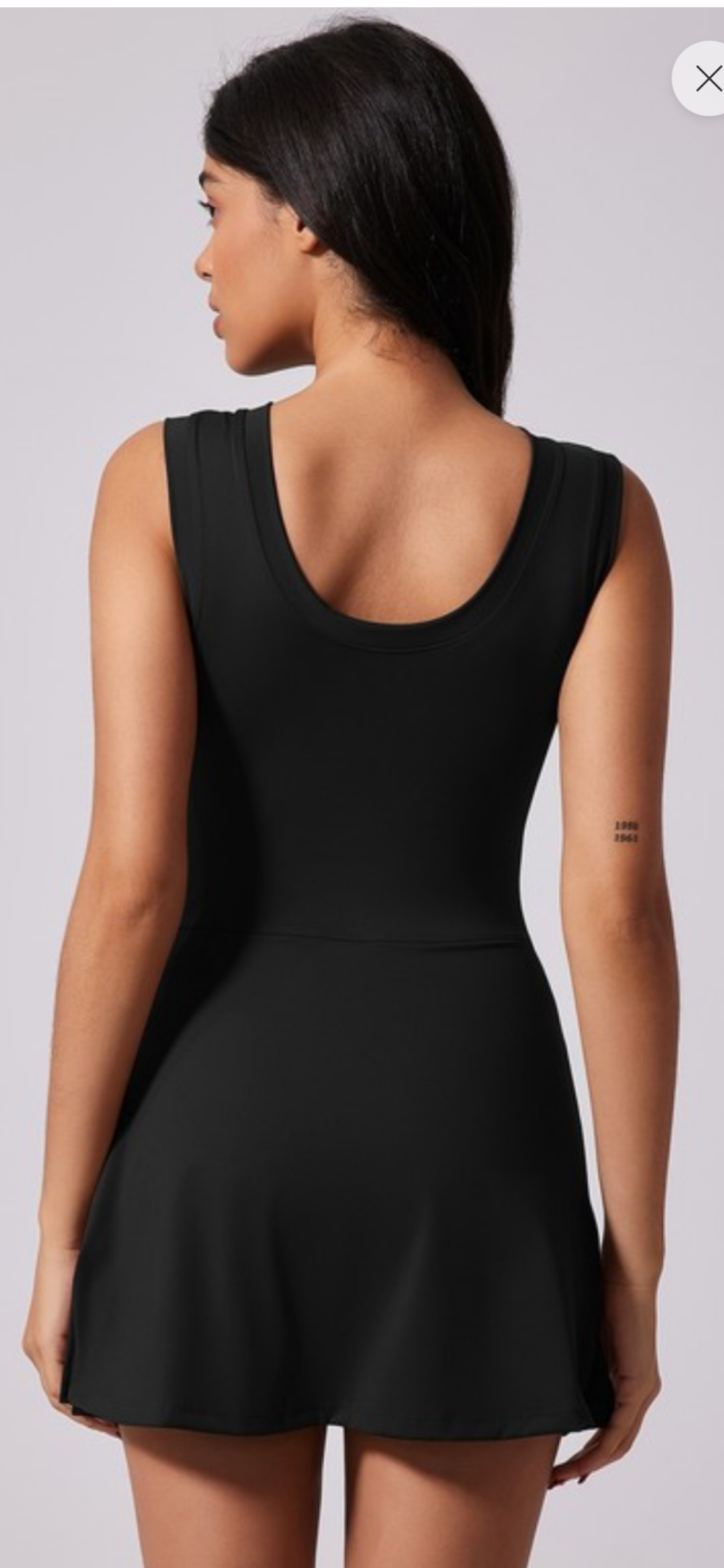 Black athleisure shorts dress