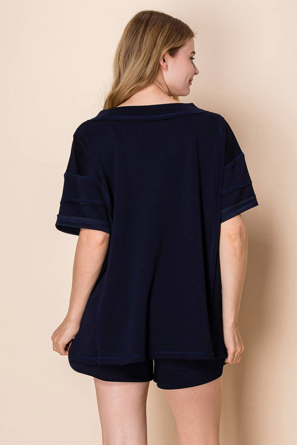 Short Sleeve Solid Knit Top