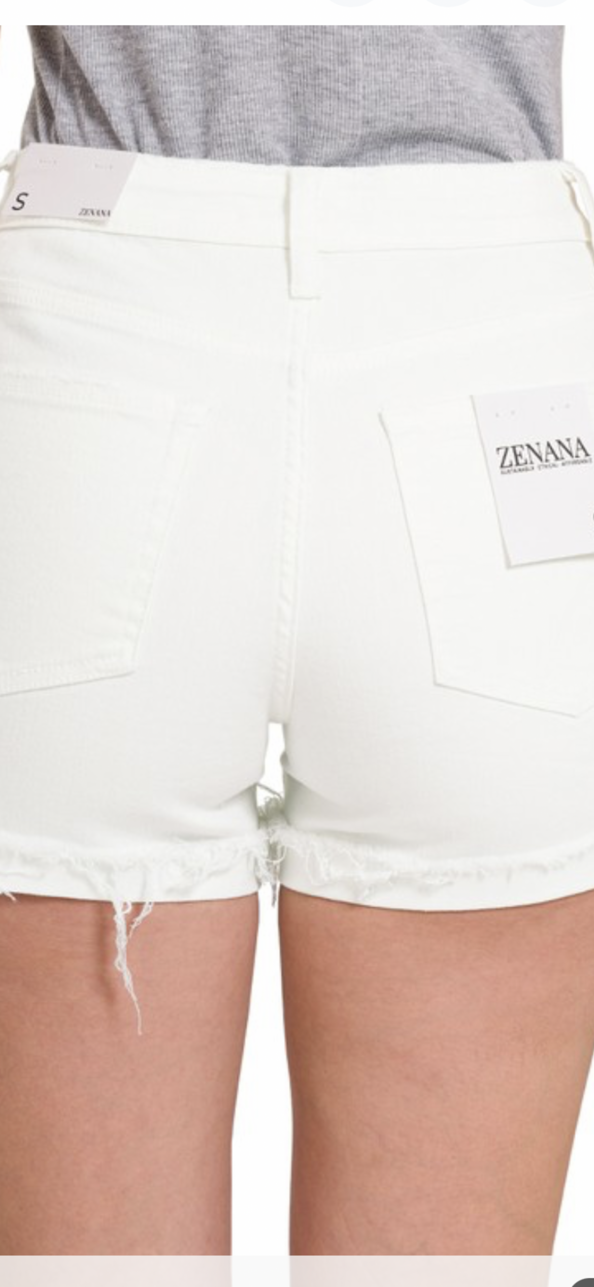 Zenana raw hem denim shorts