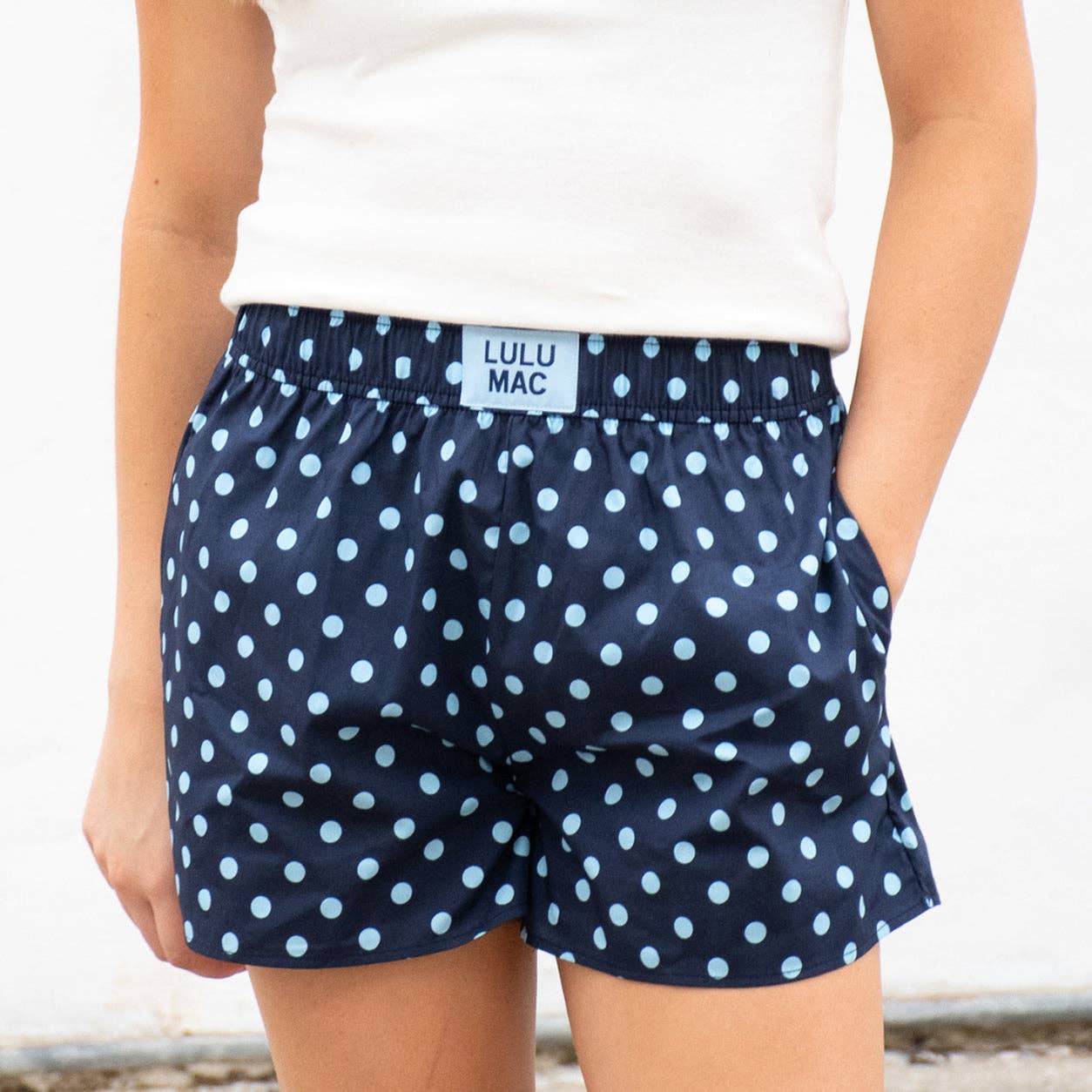 Lulu macNAVY/LIGHT BLUE SM POLKA DOT