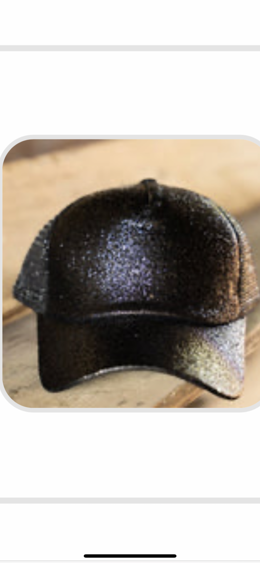 Black sparkle cap