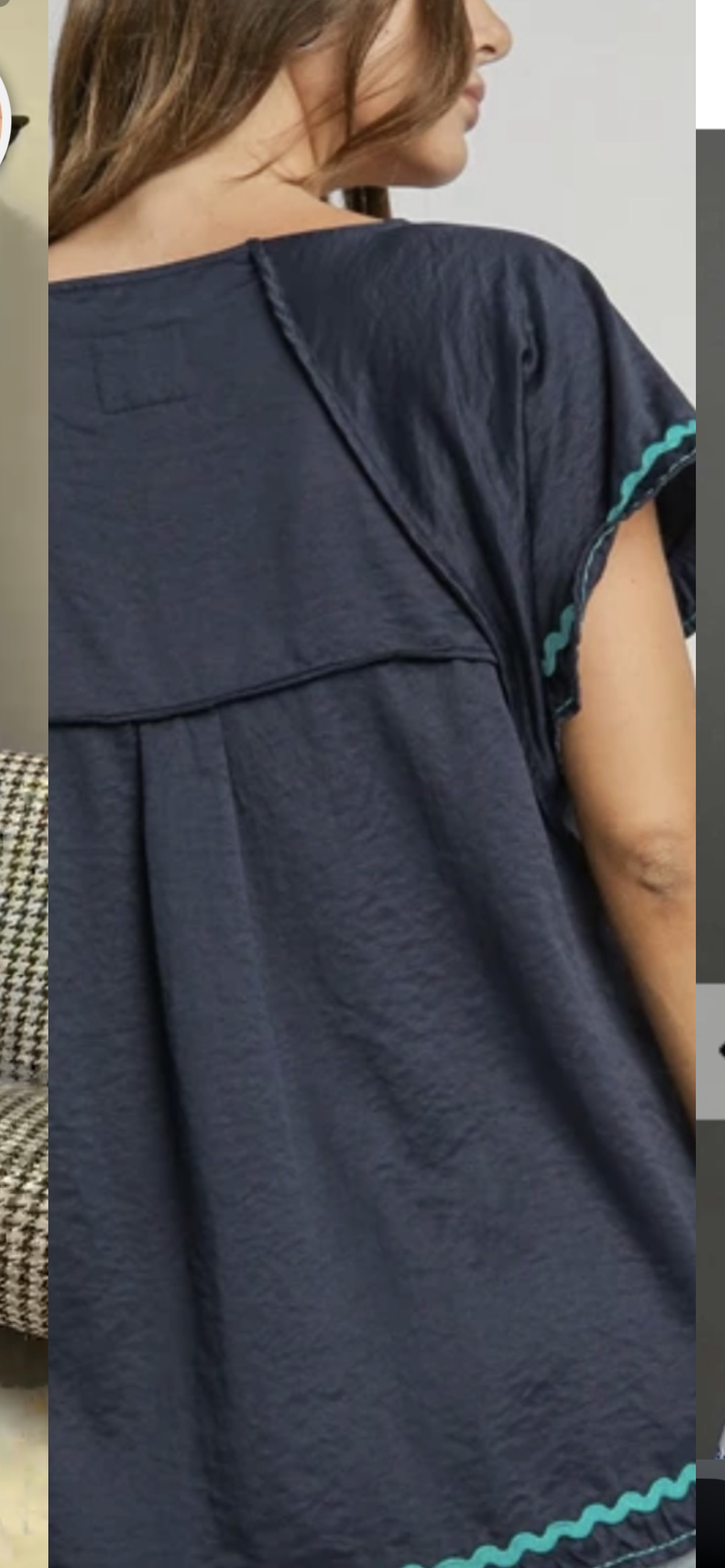 Bibi Navy Rick rack top