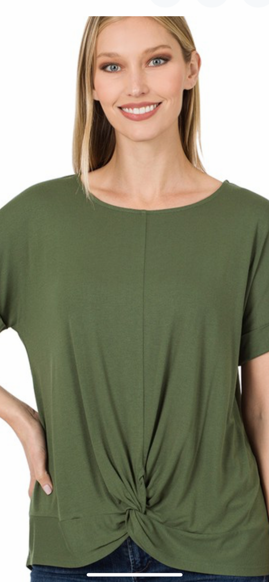 Crepe knot front top