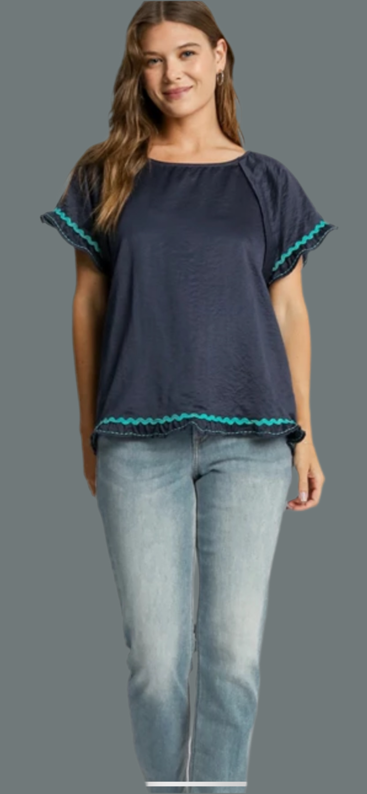 Bibi Navy Rick rack top