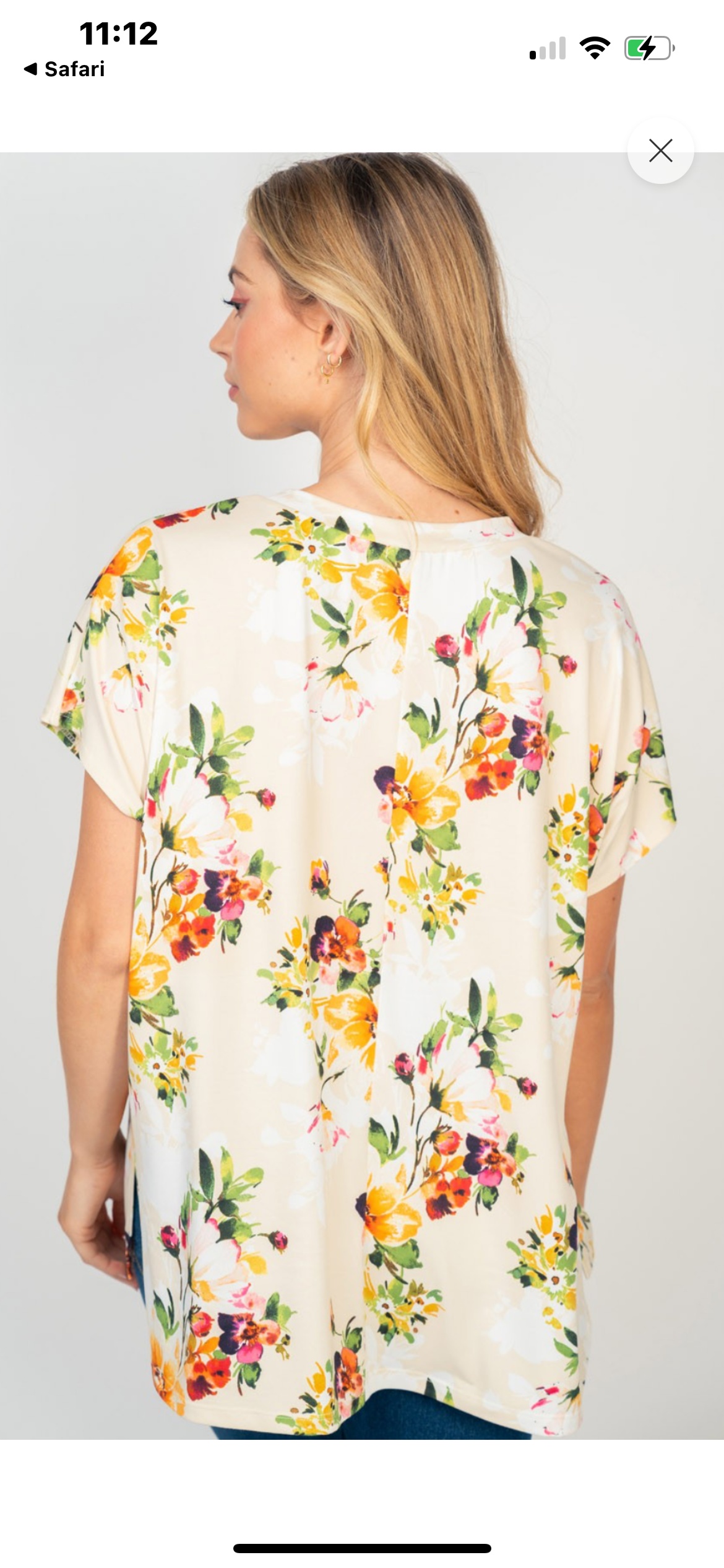 High low floral top