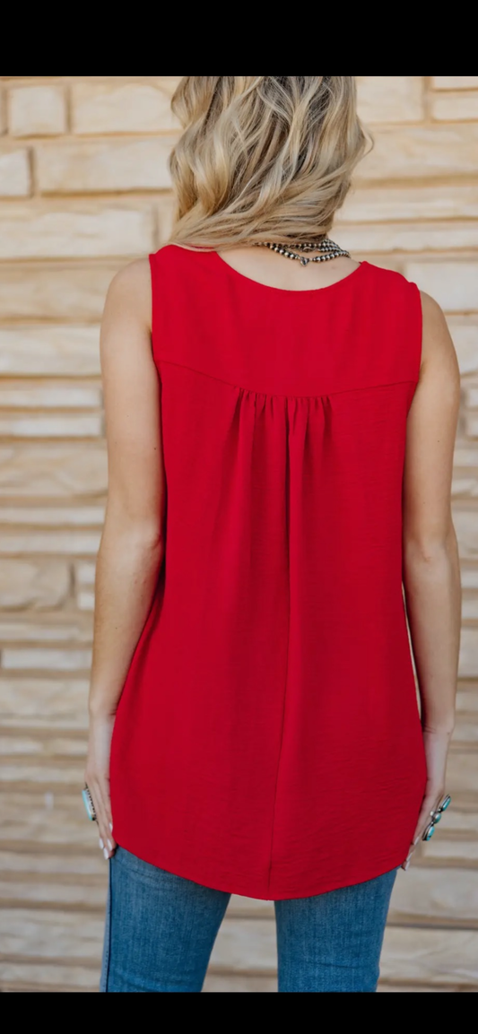 Air flow ruby red top