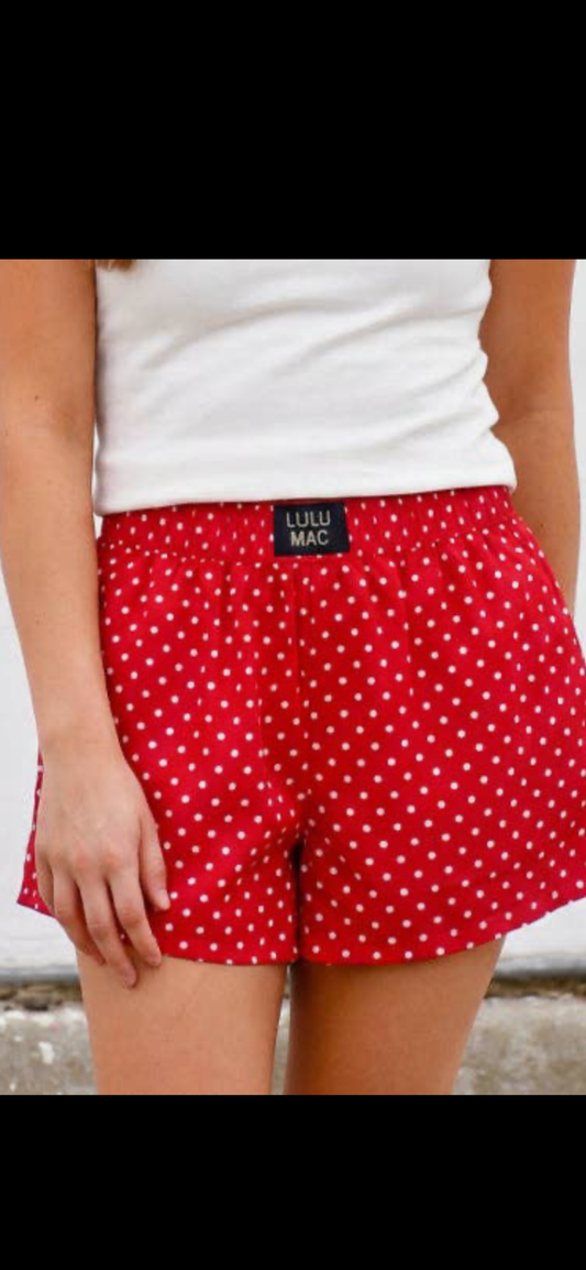 Lulu Mac red polka dot shorts