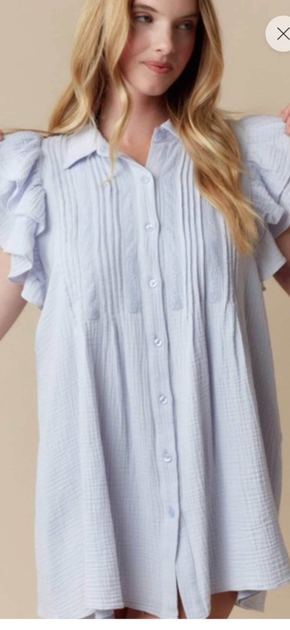 Cotton periwinkle lace detail dress