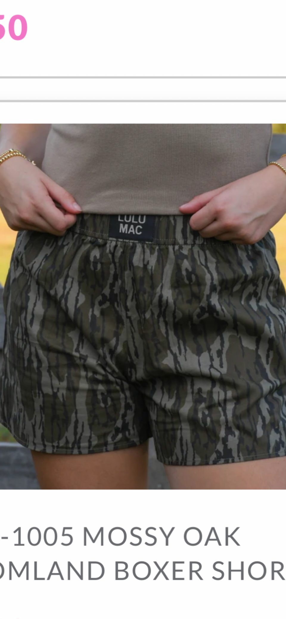 Lulu Mac mossy oak shorts