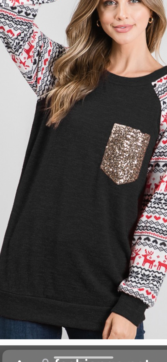 Detailed winter sleeve top