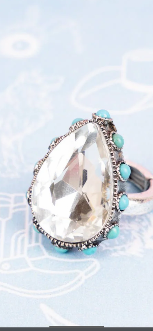 Crystal stone stretch ring