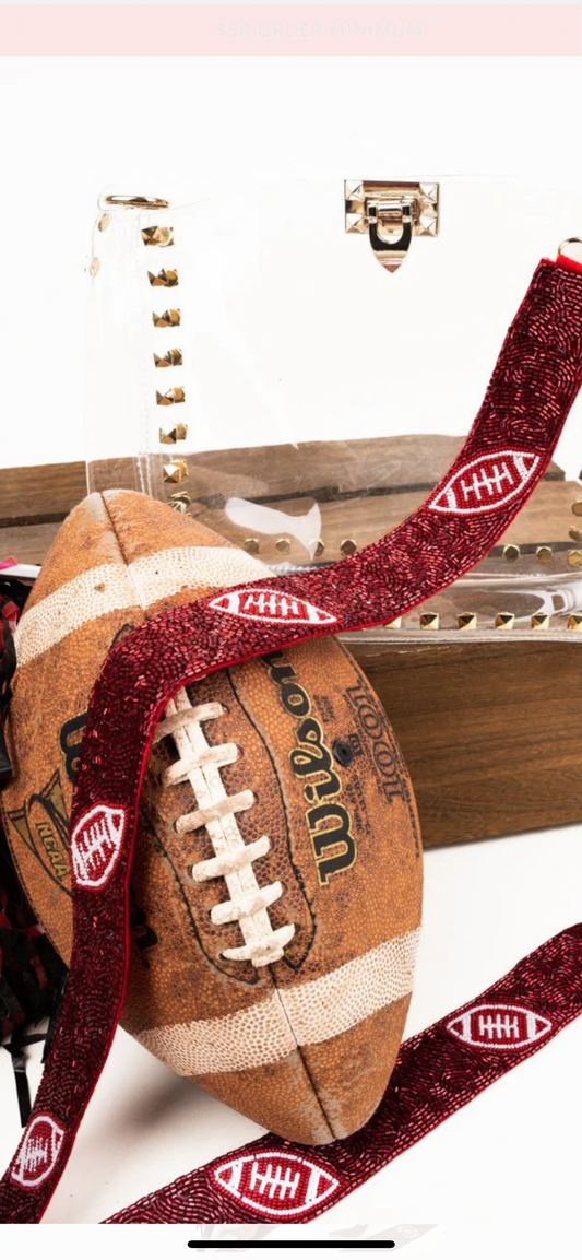 Game day beaded purse strap