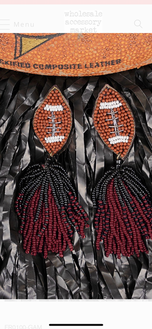 Game day bead earrings