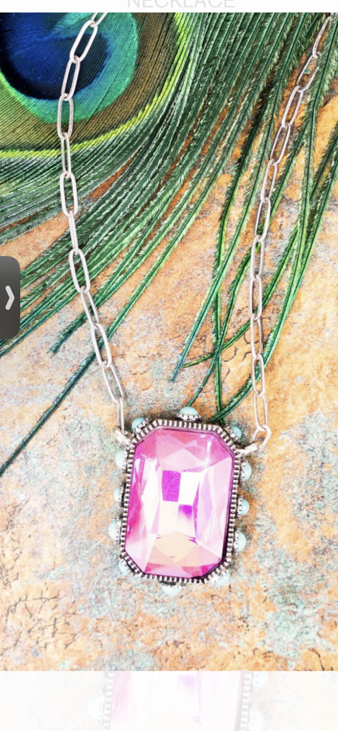 Chain link pink jewel  necklace