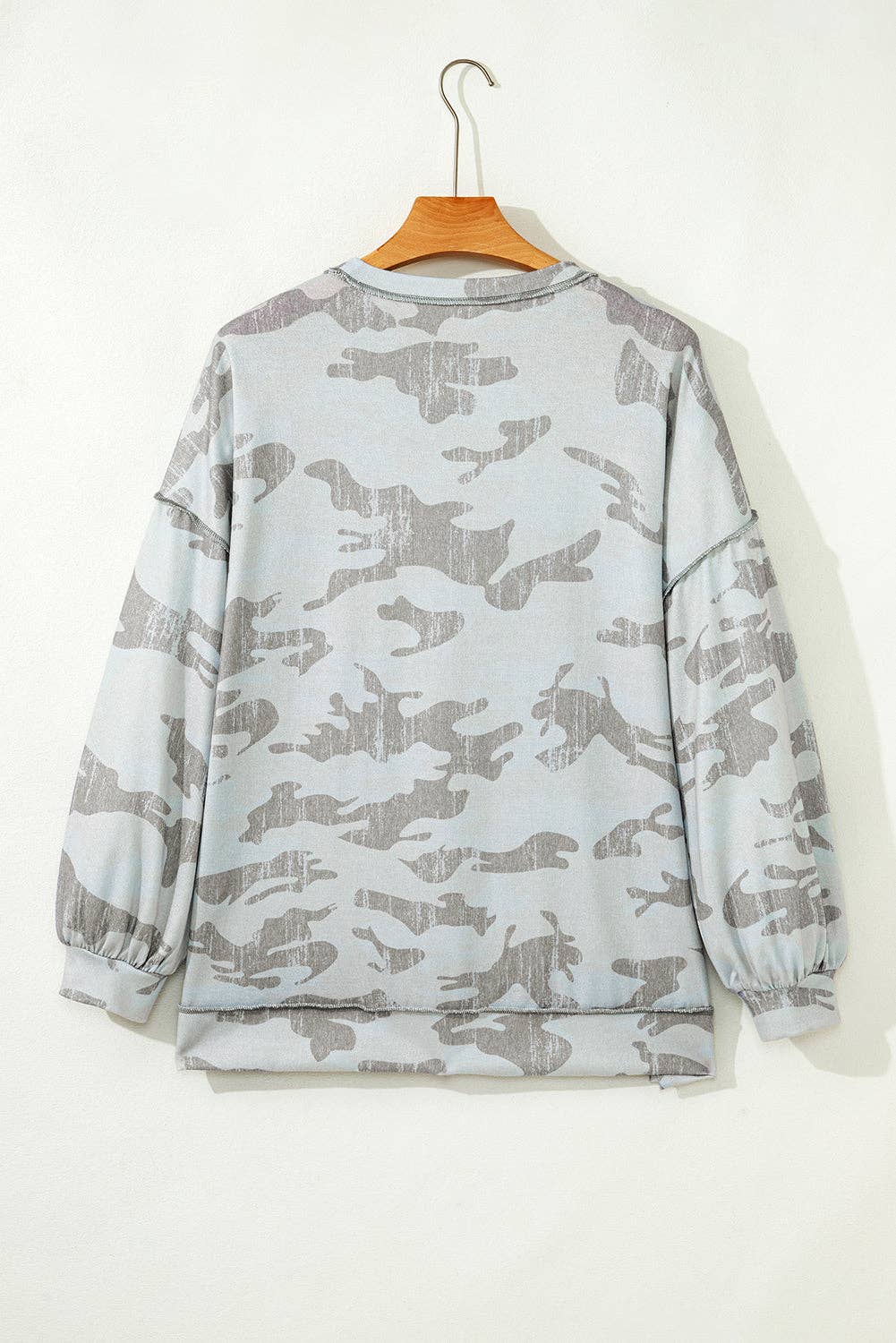 LALA LOO - Camouflage Round Neck Sweatshirt