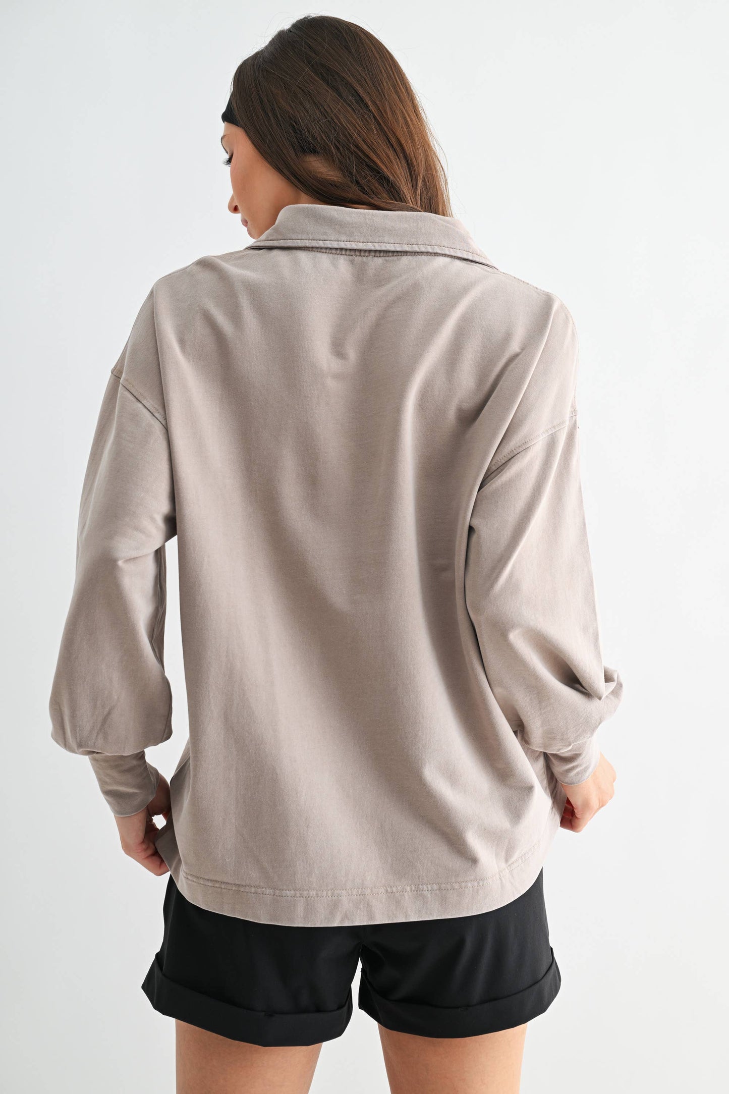 Sunfade Cotton Collared Long Sleeve