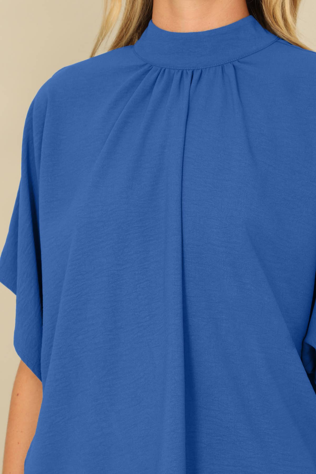 Air flow mock neck top