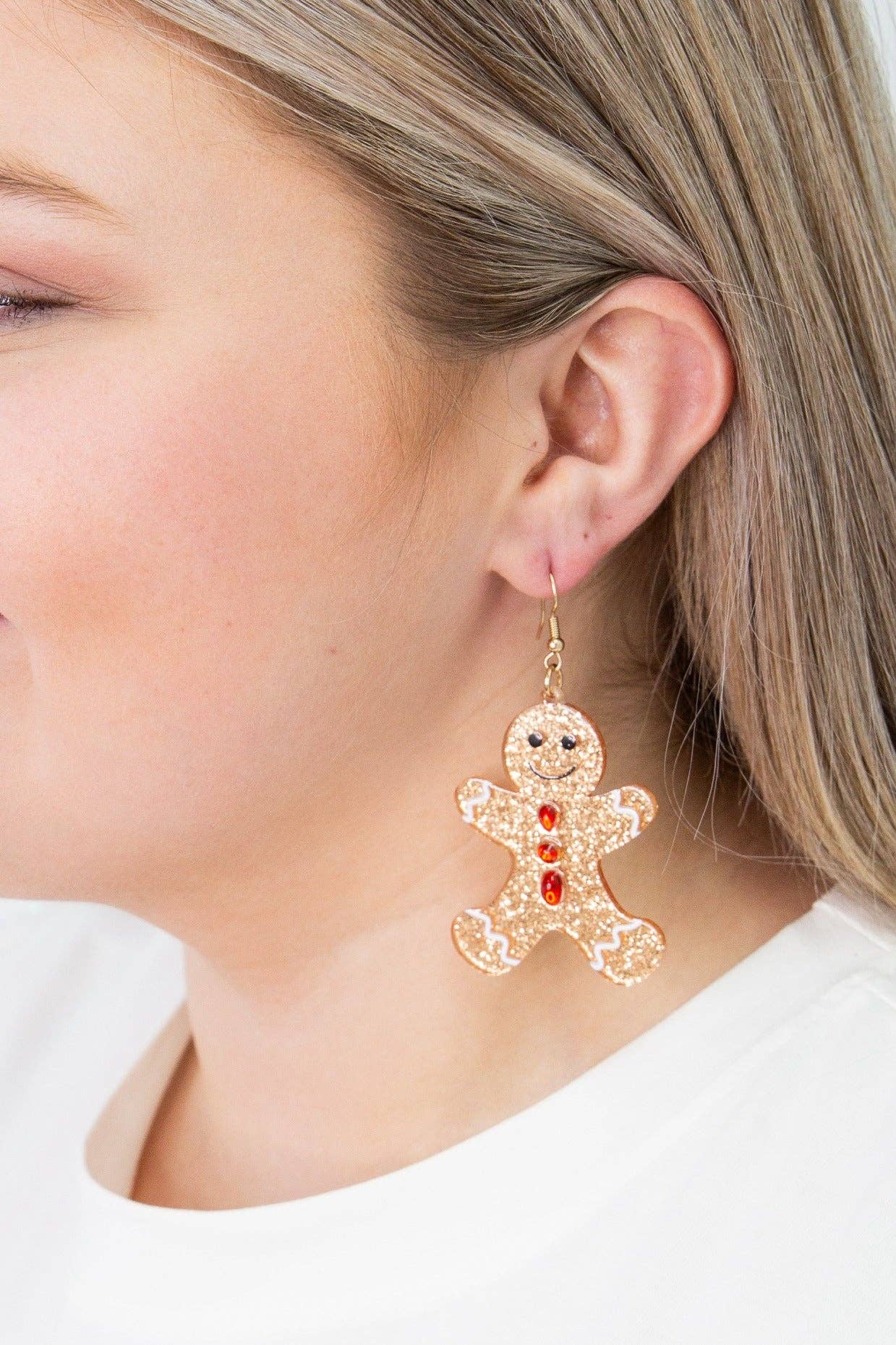 Southern Grace - Glitter Gingerbread Men Earrings