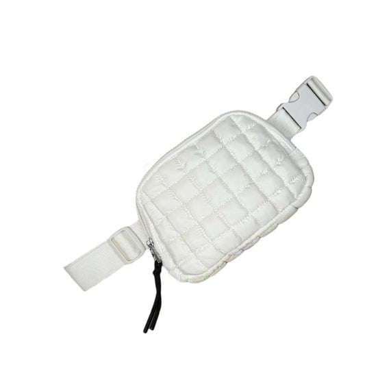 Puffer Quilted Belt Bag White