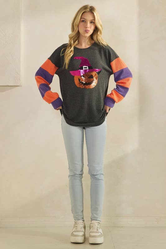 RIB HALLOWEEN PUMKIN PATCH TOP
