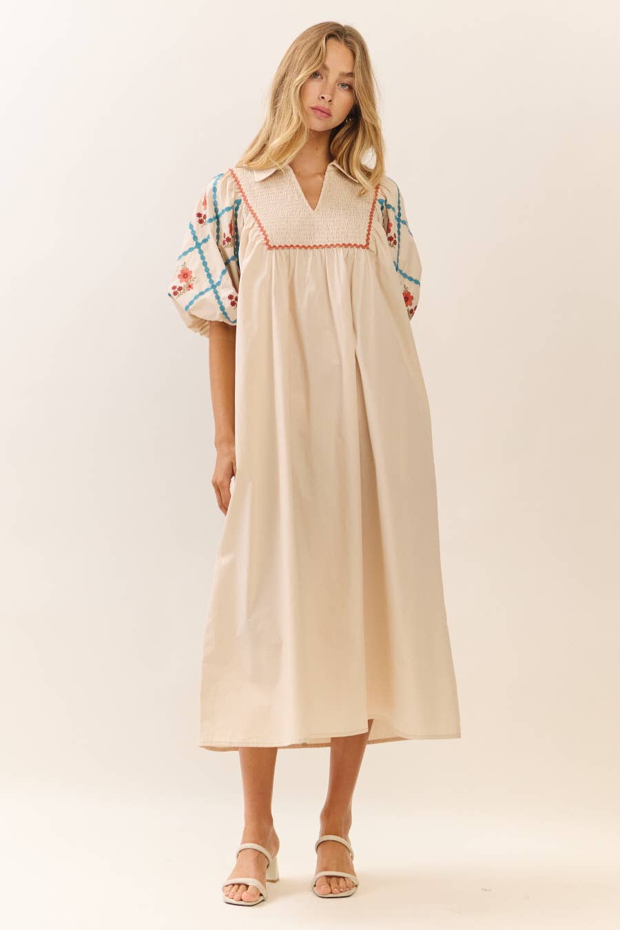 Cotton Poplin Midi Dress