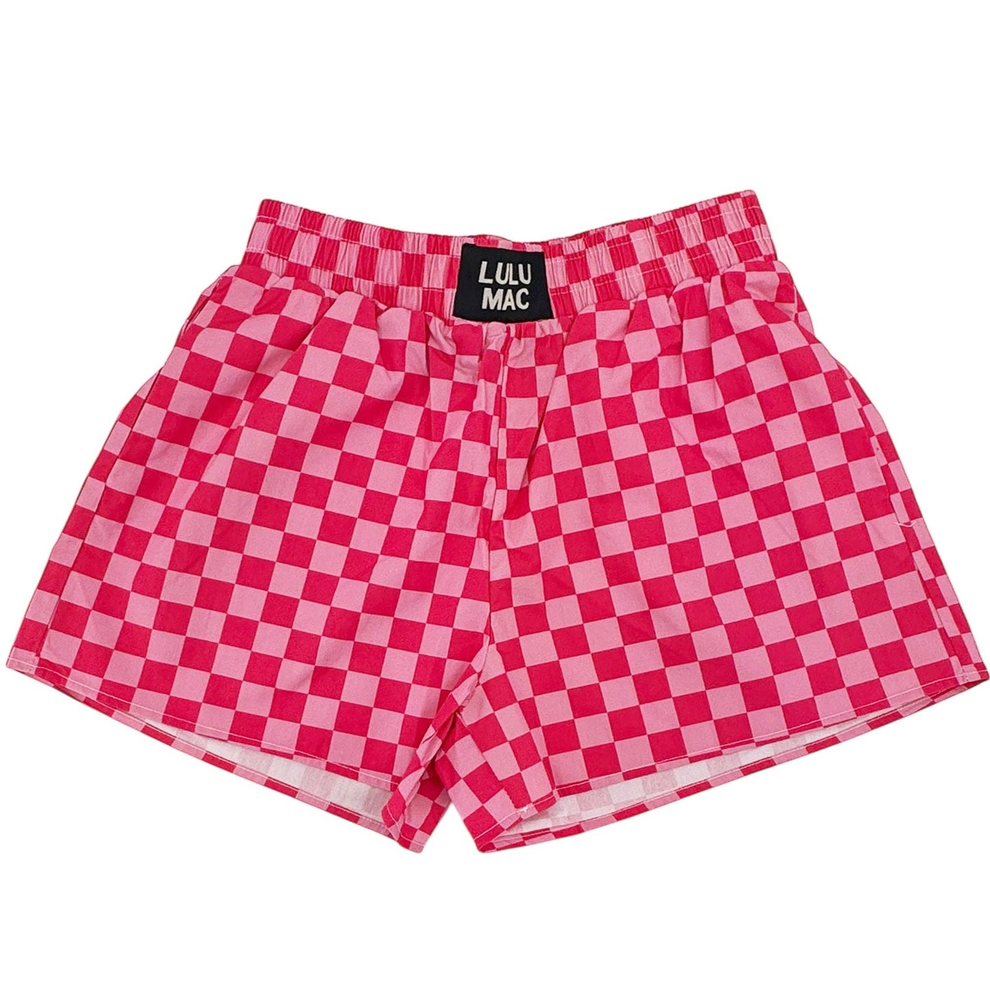 PINK/PINK CHECK BOXER SHORTh