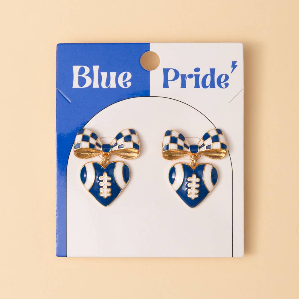 SP Sophia Collection - Enamel Heart and Heart-Shaped Football Post Dangle Earrings