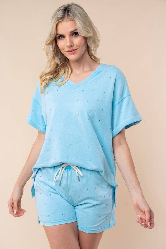 Short Sleeve Solid Knit Top